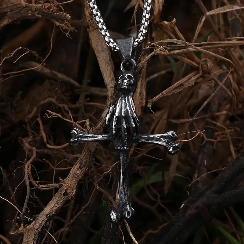Skull Crossbone Of Death Pendant - Chrome Cult