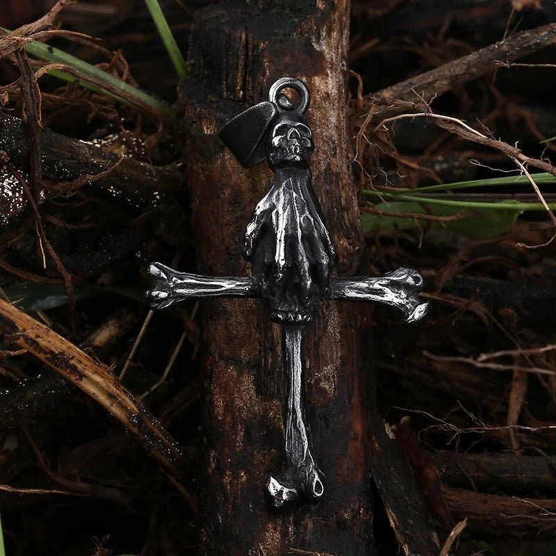 Skull Crossbone Of Death Pendant - Chrome Cult