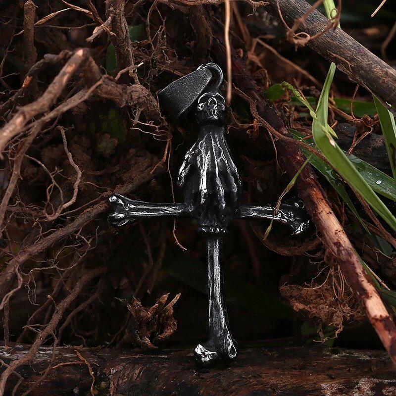 Skull Crossbone Of Death Pendant - Chrome Cult
