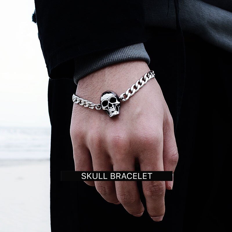 Skull Cuban Bracelet - Chrome Cult