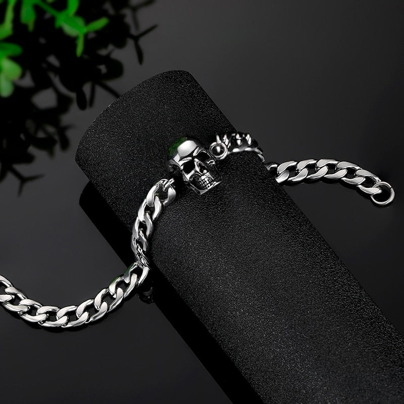 Skull Cuban Bracelet - Chrome Cult