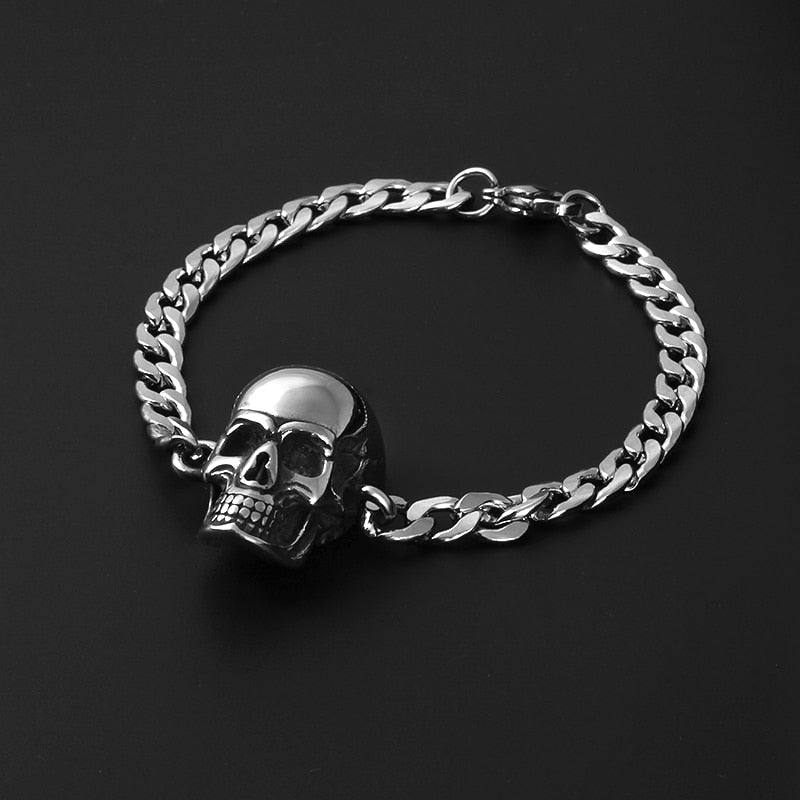 Skull Cuban Bracelet - Chrome Cult