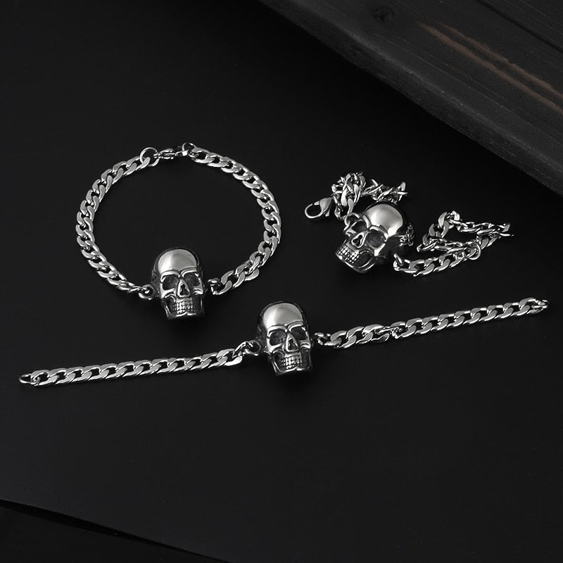 Skull Cuban Bracelet - Chrome Cult