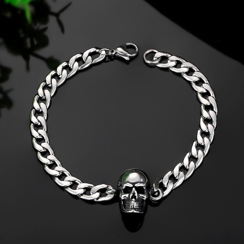 Skull Cuban Bracelet - Chrome Cult