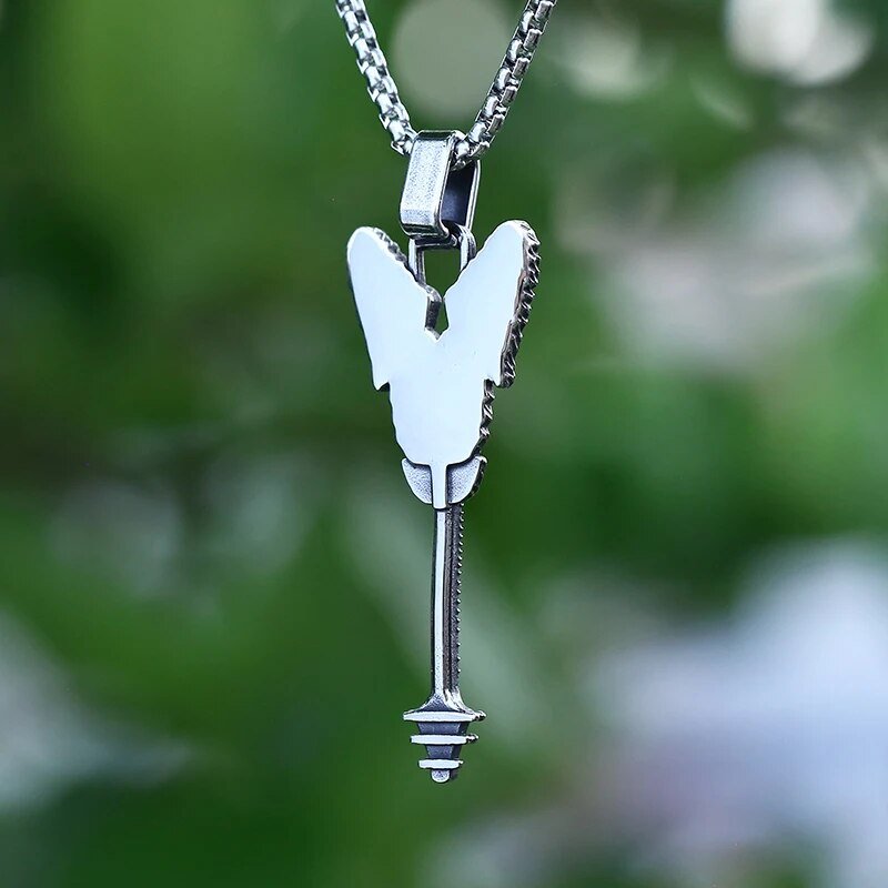 Skull Hands Guitar Pendant - Chrome Cult