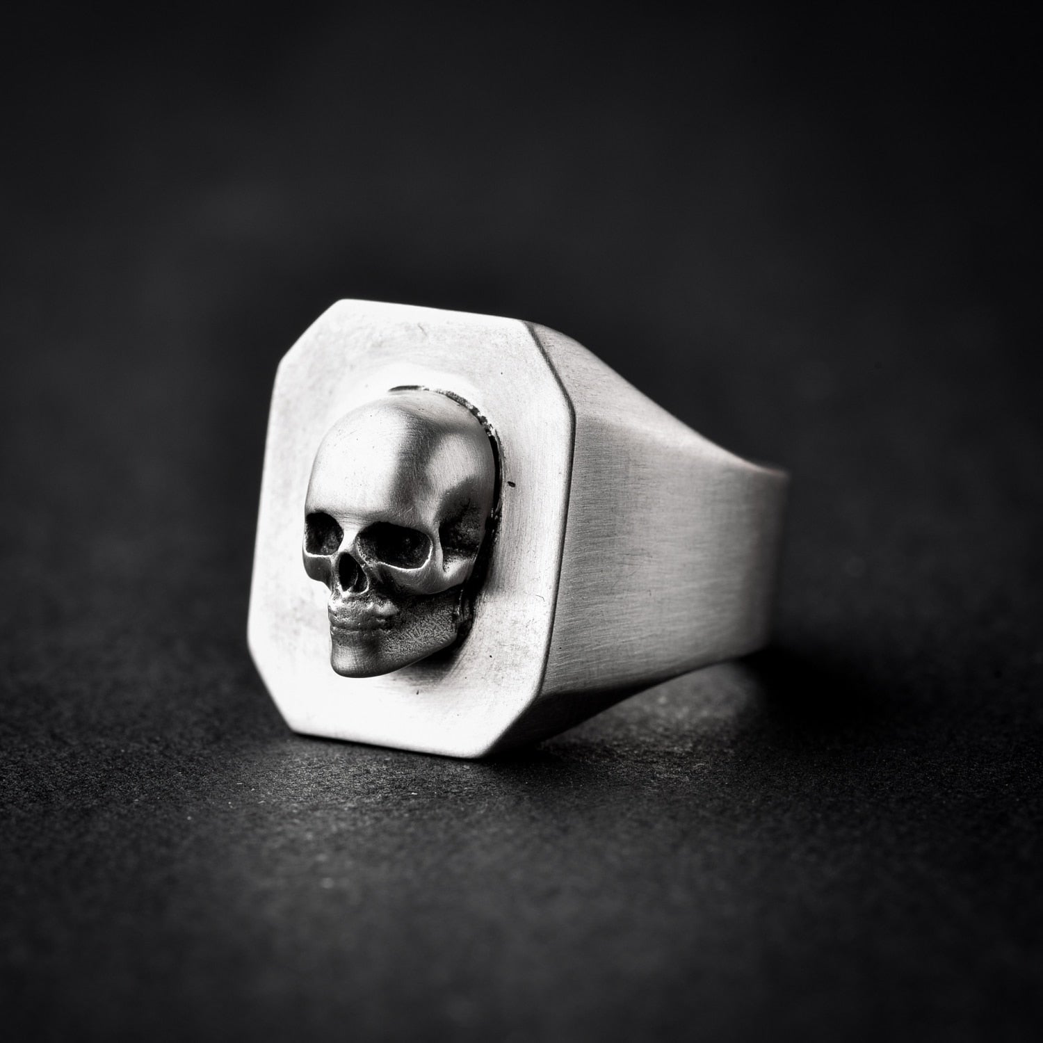 Skull Octagon Ring - Chrome Cult