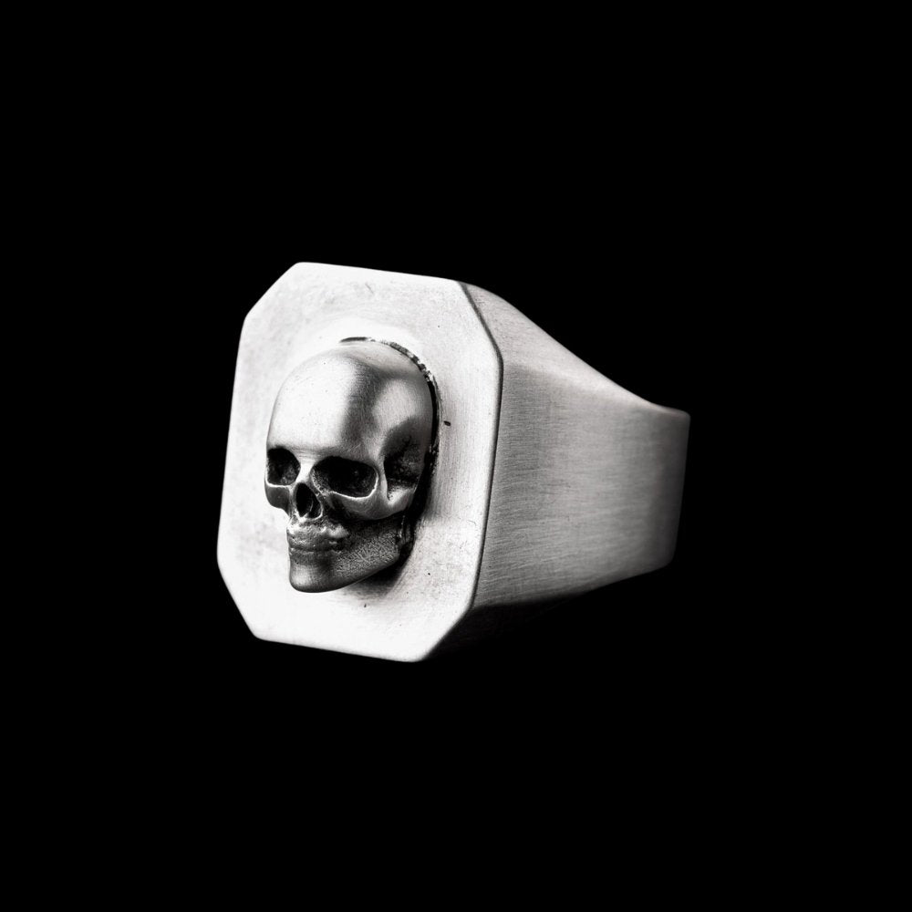 Skull Octagon Ring - Chrome Cult