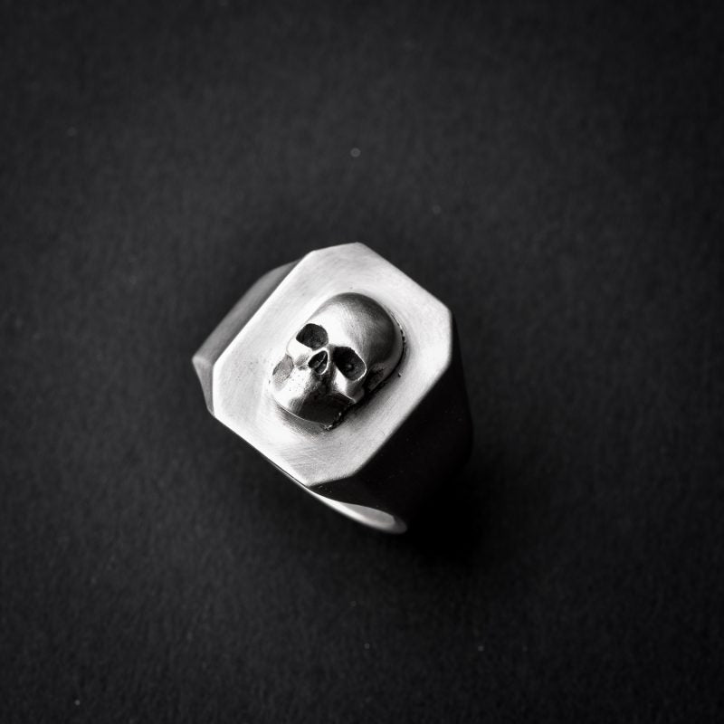 Skull Octagon Ring - Chrome Cult