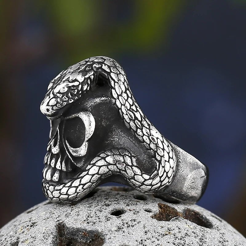 Skull Of Medusa Ring - Chrome Cult