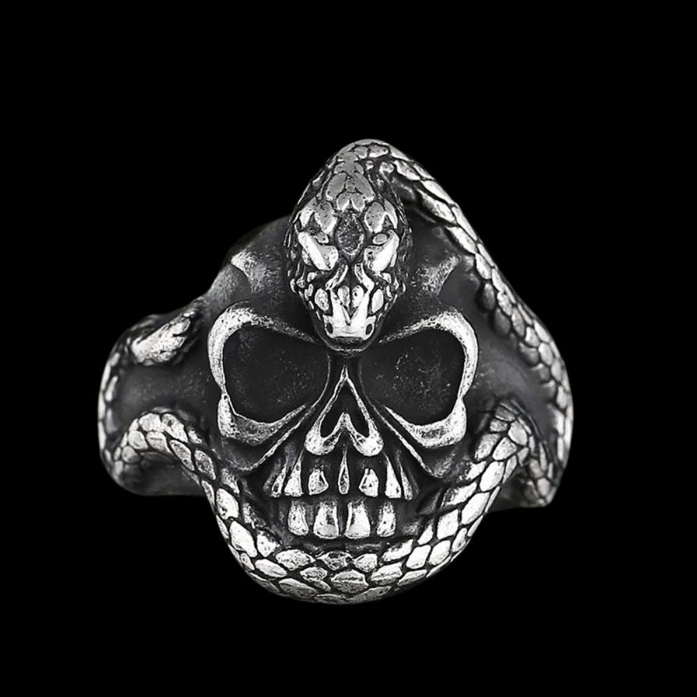 Skull Of Medusa Ring - Chrome Cult