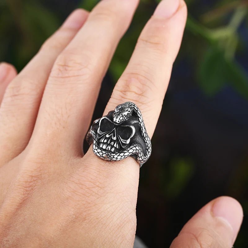 Skull Of Medusa Ring - Chrome Cult