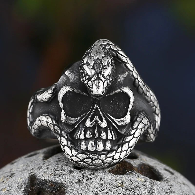 Skull Of Medusa Ring - Chrome Cult