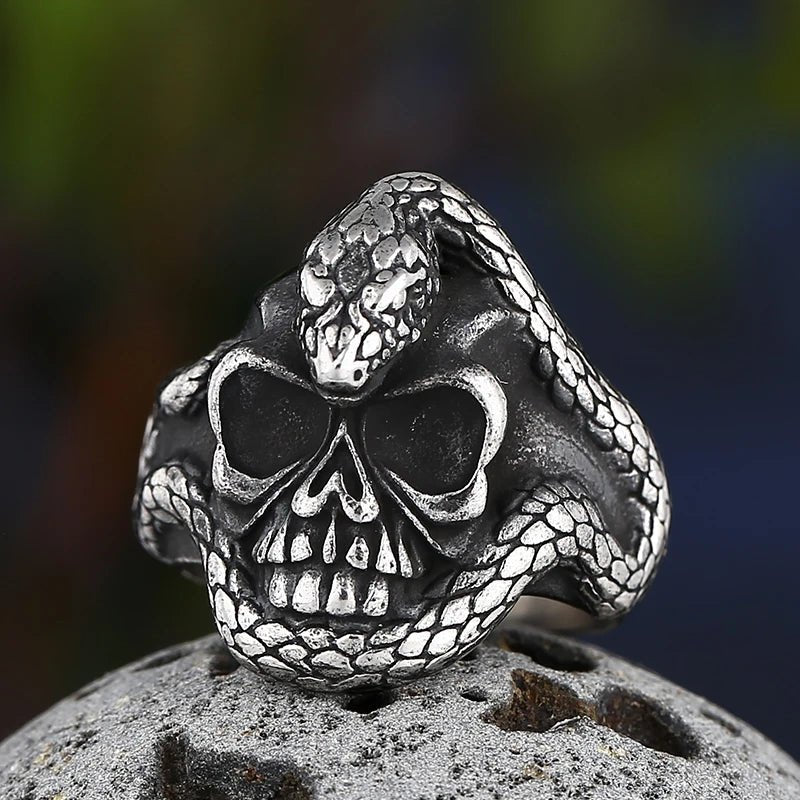 Skull Of Medusa Ring - Chrome Cult