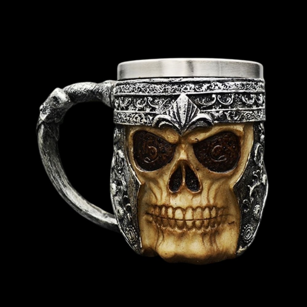 Skull Viking Head Mug - Chrome Cult