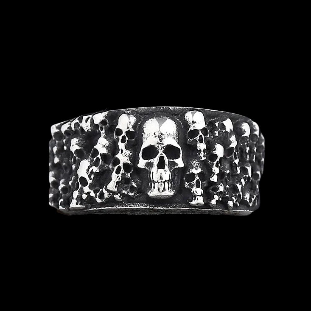 Skulls Of The Catacombs Ring - Chrome Cult
