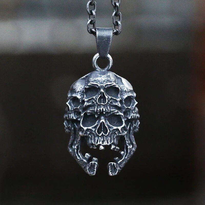 Skulls Of The Dead Pendant - Chrome Cult