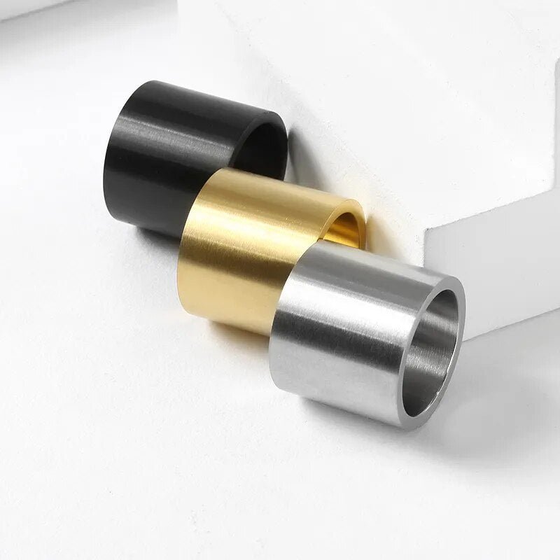 Sleek Cylinder Band Ring - Chrome Cult