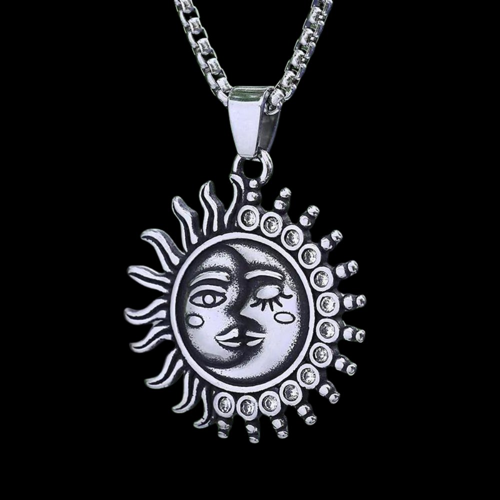 Sol And Luna Sun and Moon Pendant - Chrome Cult