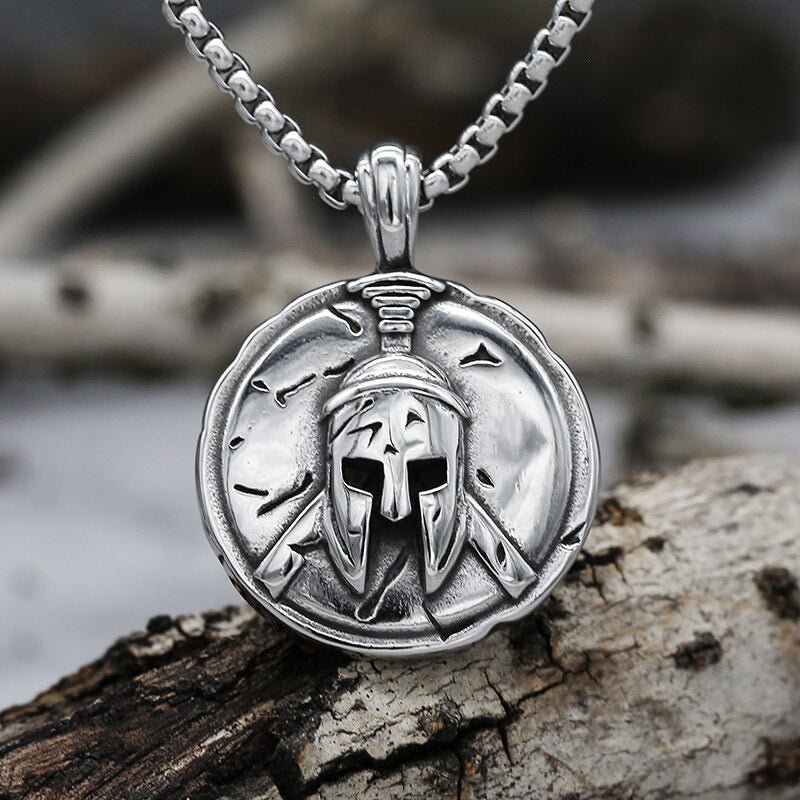 Spartan Warrior Helmet Pendant - Chrome Cult