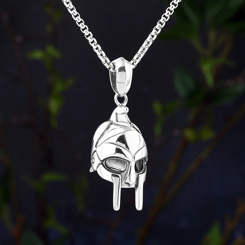 Spartan Warrior Helmet Pendant - Chrome Cult