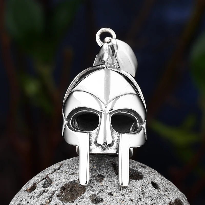 Spartan Warrior Helmet Pendant - Chrome Cult