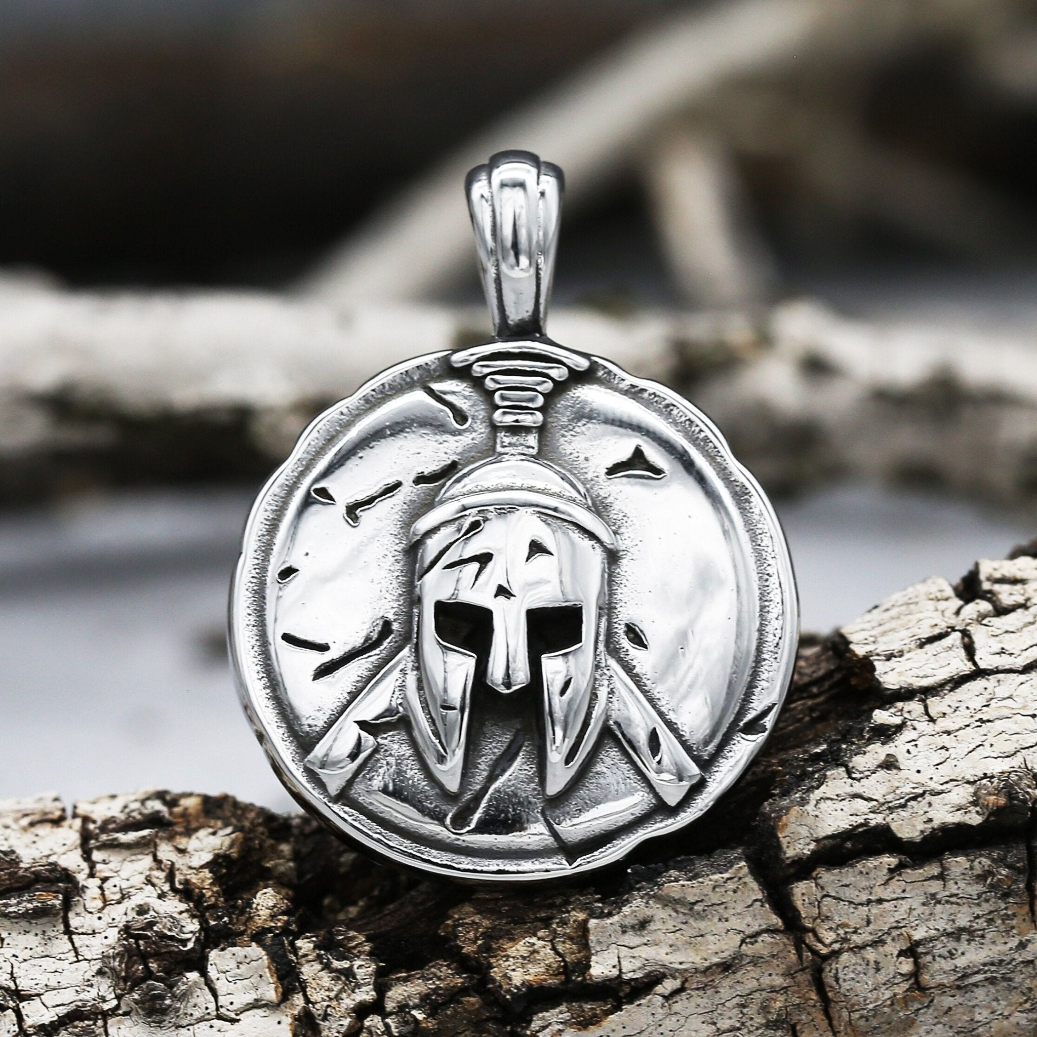 Spartan Warrior Helmet Pendant - Chrome Cult