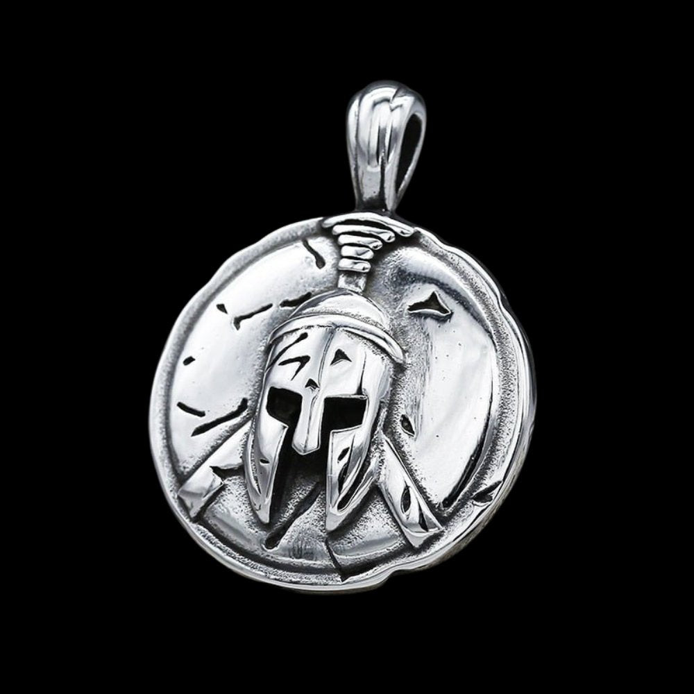 Spartan Warrior Helmet Pendant - Chrome Cult