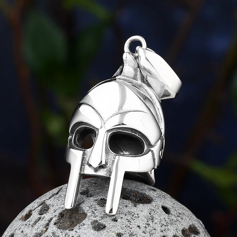 Spartan Warrior Helmet Pendant - Chrome Cult