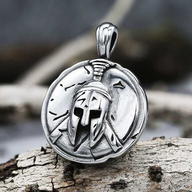 Spartan Warrior Helmet Pendant - Chrome Cult