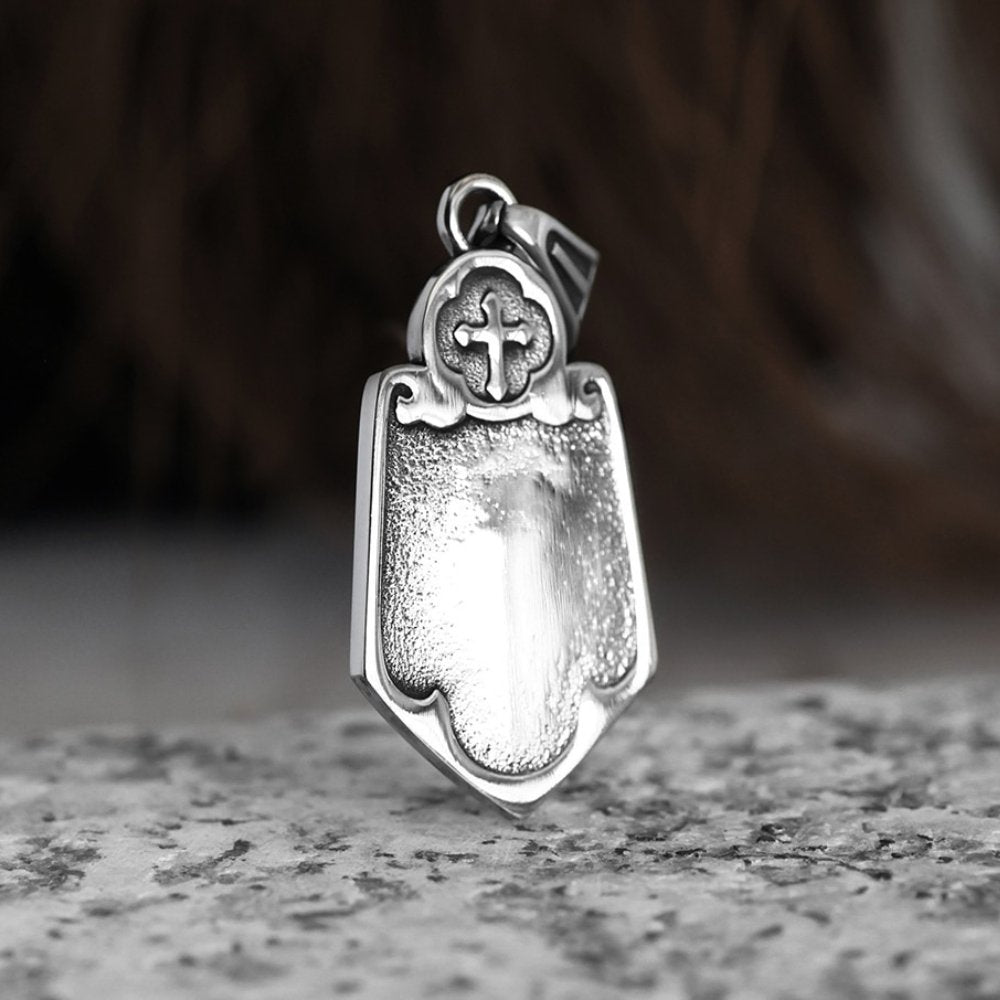 St. Christopher Cross Pendant | Stainless Steel Gothic Jewelry