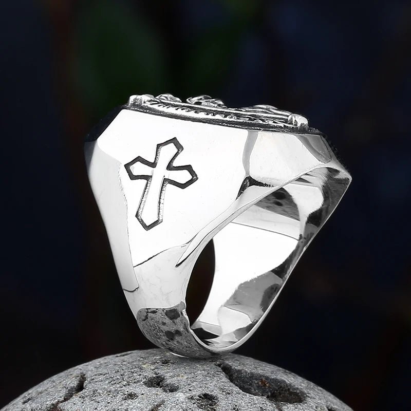 St. Christopher Cross Ring - Chrome Cult