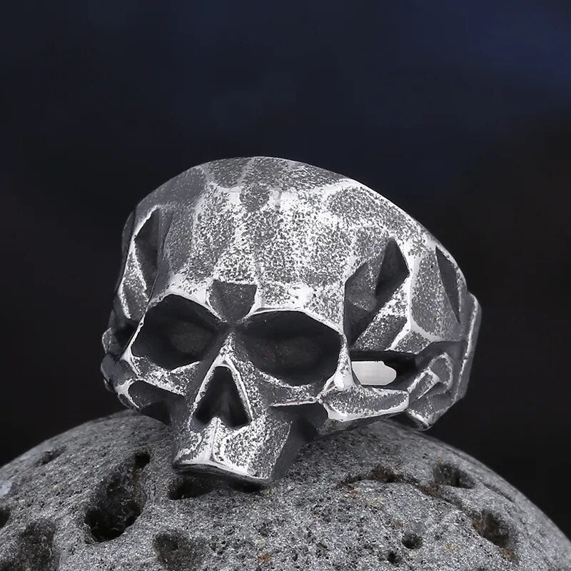 Stone Skull Ring - Chrome Cult