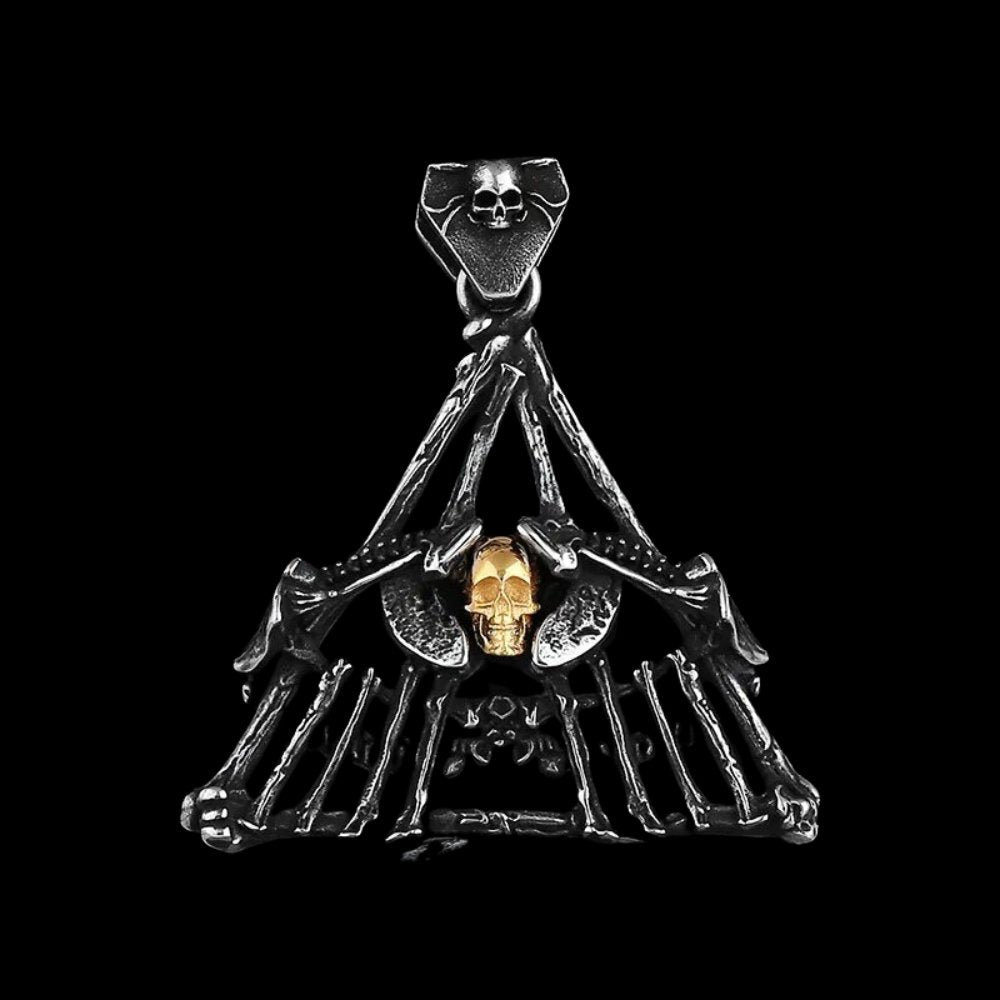 Teepee Of The Dead Skull Pendant - Chrome Cult