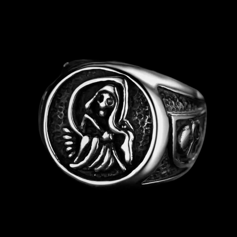 Thanatos Collector Of The Dead Skull Ring - Chrome Cult