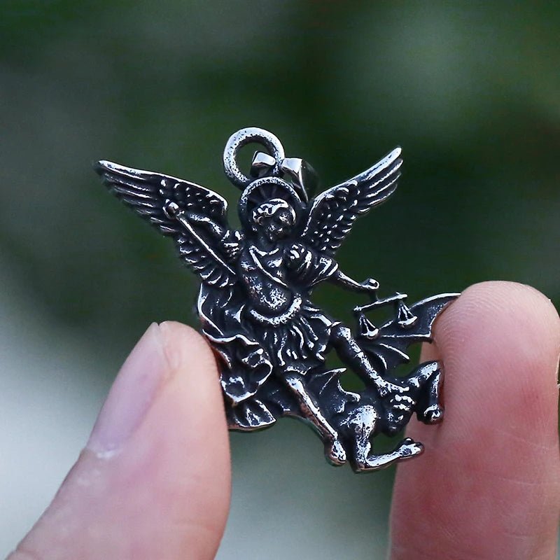 The Battle Of Good Versus Evil St. Michael Pendant - Chrome Cult
