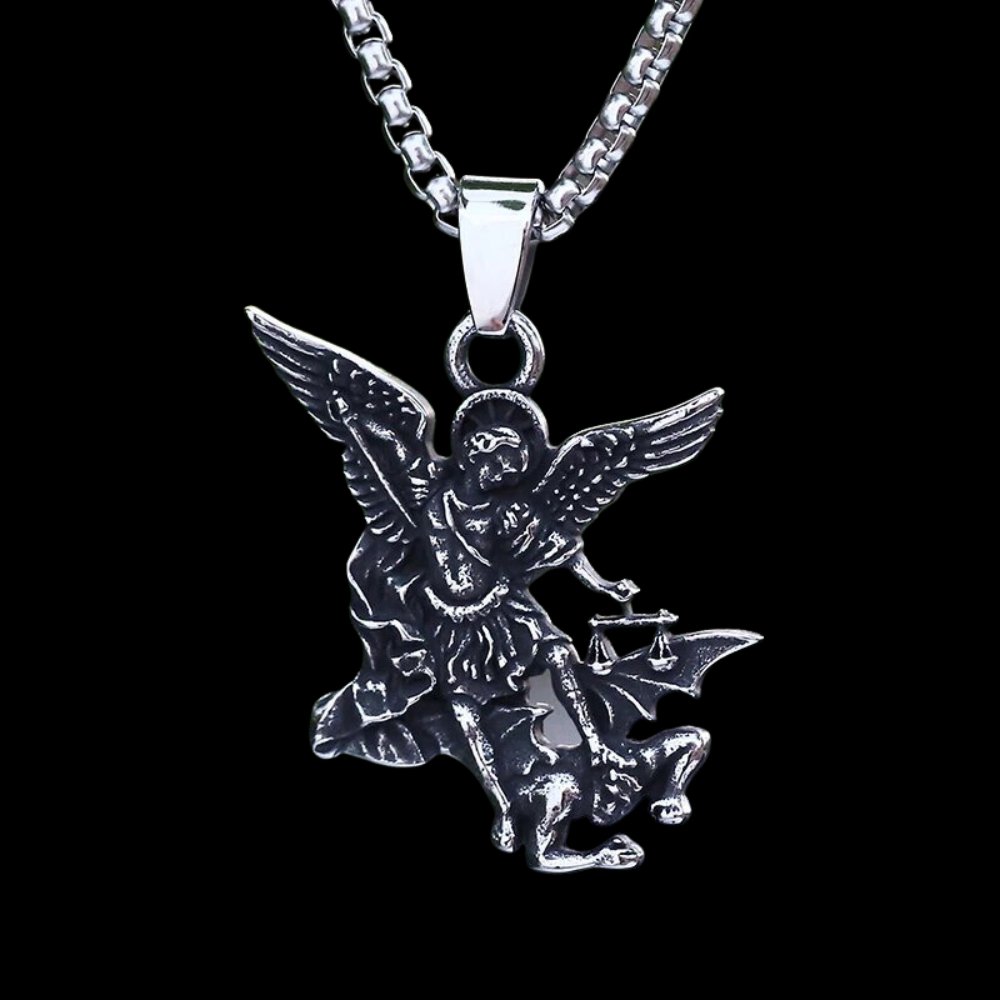 The Battle Of Good Versus Evil St. Michael Pendant - Chrome Cult