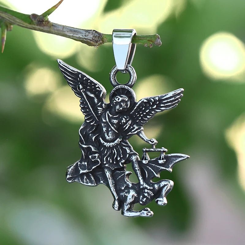 The Battle Of Good Versus Evil St. Michael Pendant - Chrome Cult