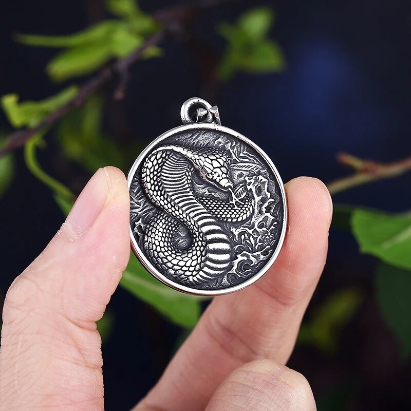 The Battle Of The Cobra Snake Pendant - Chrome Cult