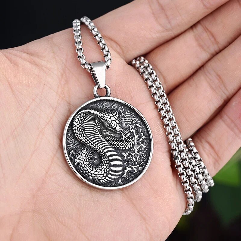 The Battle Of The Cobra Snake Pendant - Chrome Cult