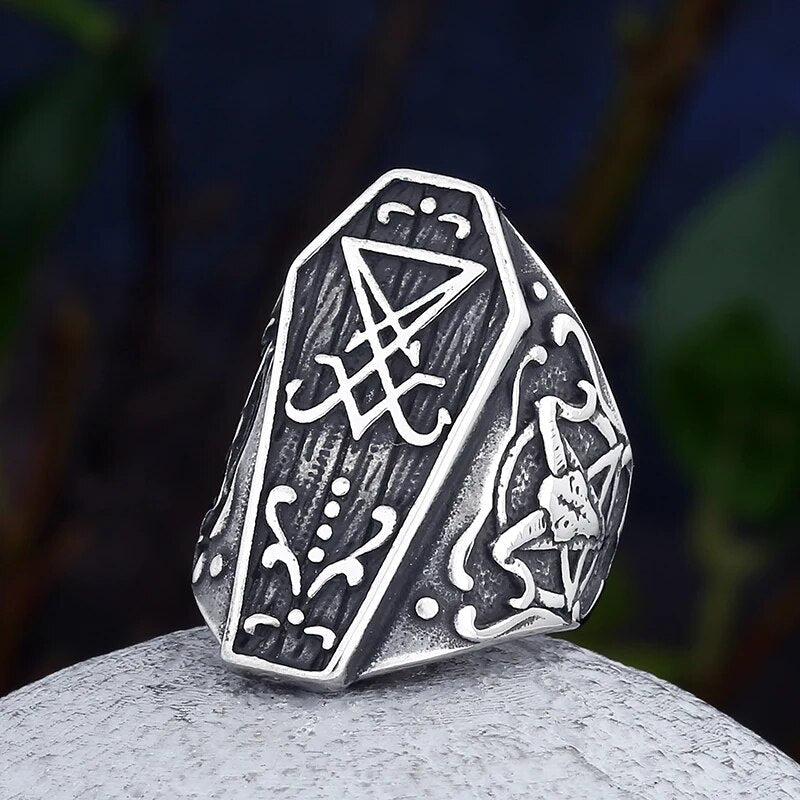 The Door To Hell Satan Ring - Chrome Cult