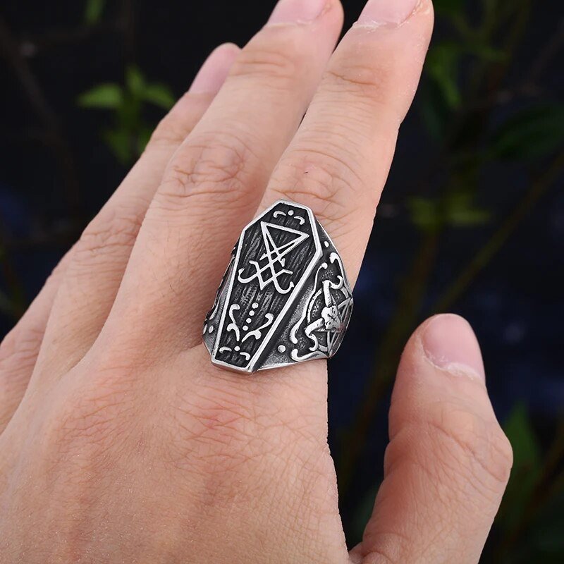 The Door To Hell Satan Ring - Chrome Cult