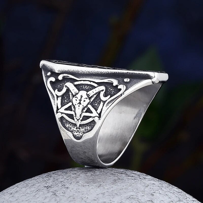 The Door To Hell Satan Ring - Chrome Cult