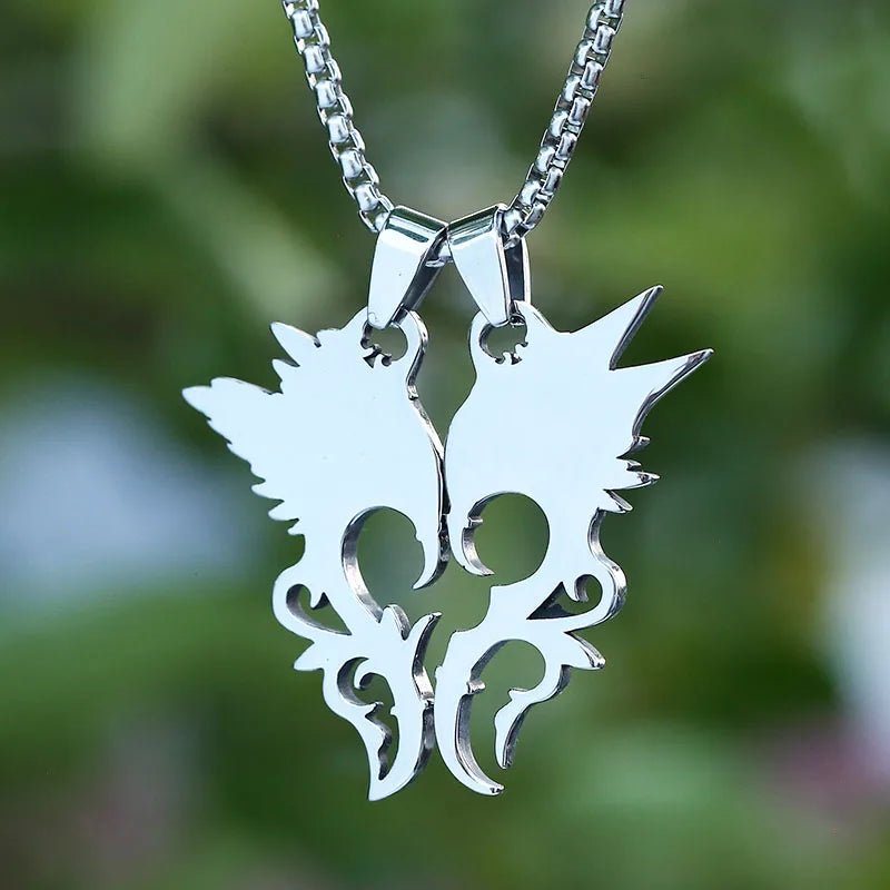 The Dragon Wing Heart Pendant - Chrome Cult