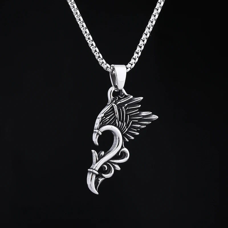 The Dragon Wing Heart Pendant - Chrome Cult