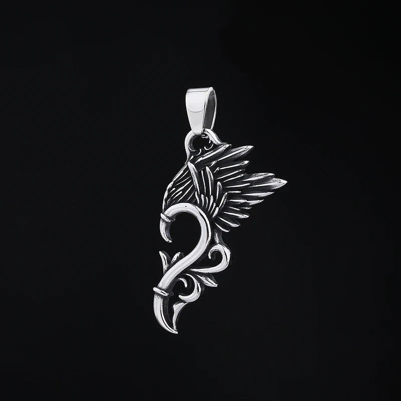 The Dragon Wing Heart Pendant - Chrome Cult