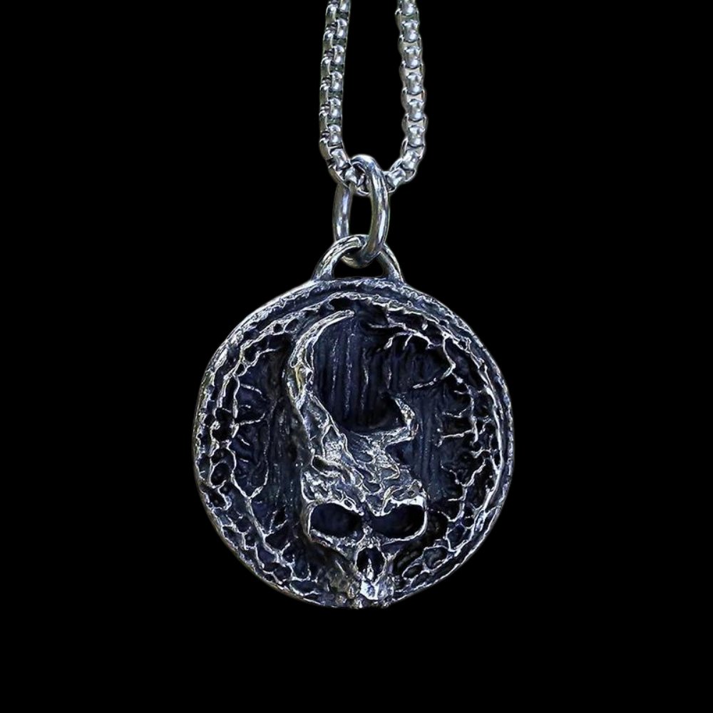 The Horned King Skull Pendant - Chrome Cult
