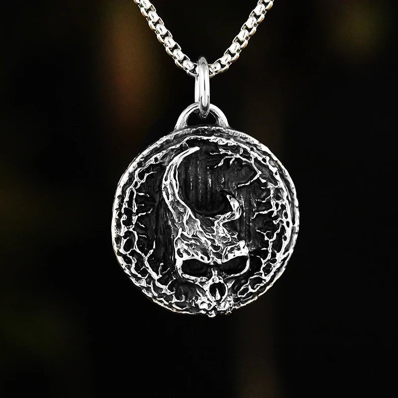 The Horned King Skull Pendant - Chrome Cult