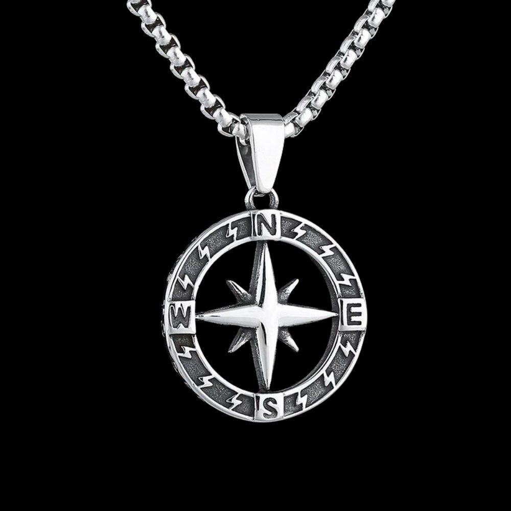 The North Star Compass Pendant - Chrome Cult
