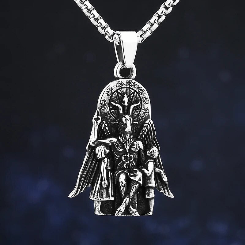 The Throne Of The Baphomet Pendant - Chrome Cult