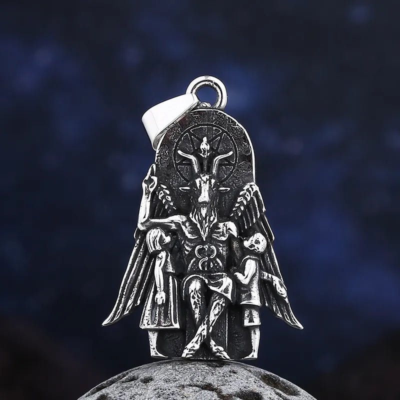 The Throne Of The Baphomet Pendant - Chrome Cult